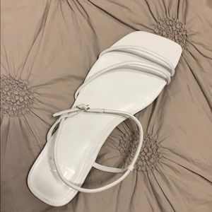 White Marc Fisher Flat Sandles